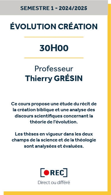 Evolution et creation Thierry Grésin